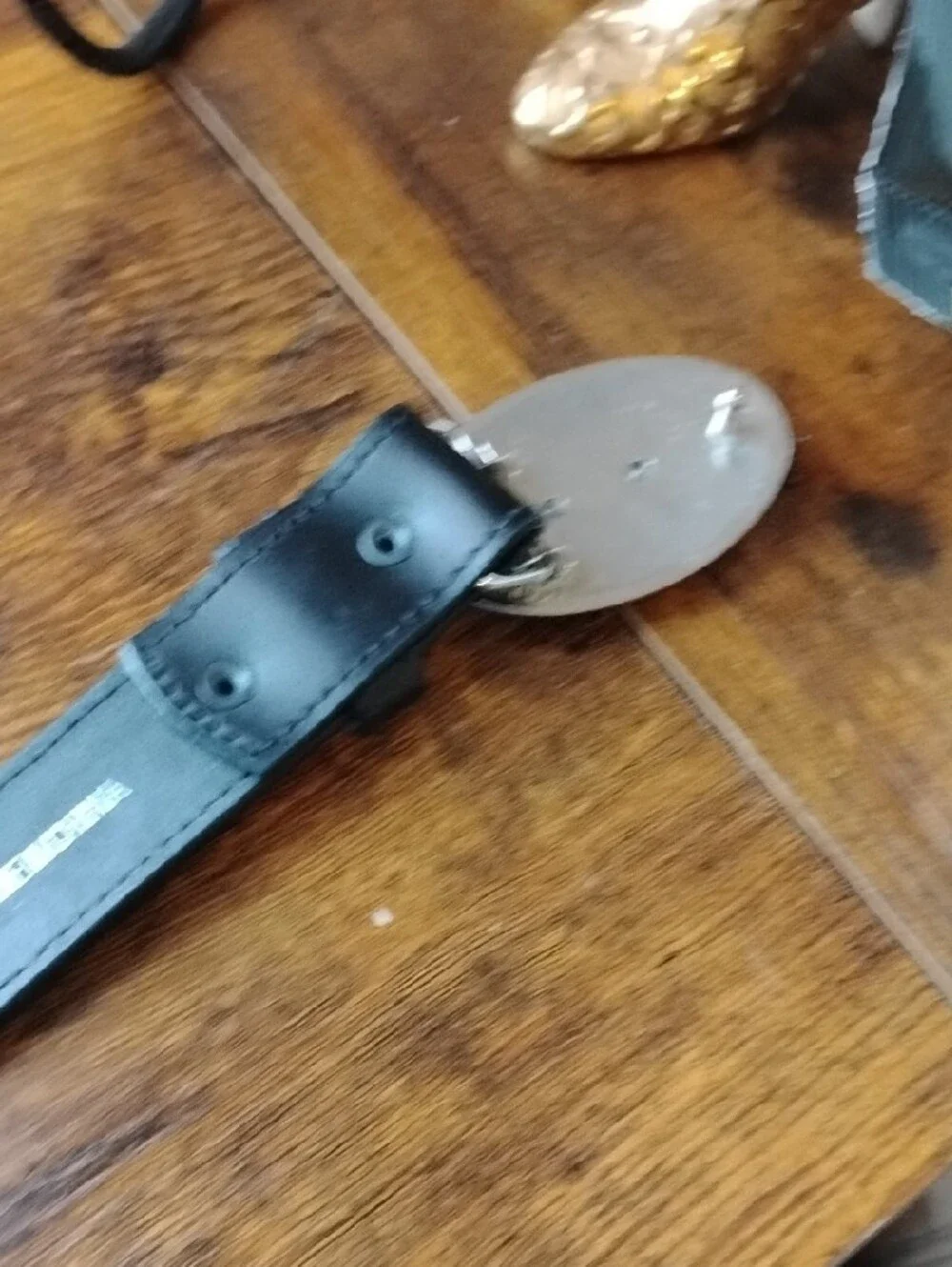 Children's Black Tooled Leather Belt with Silver Bull Buckel